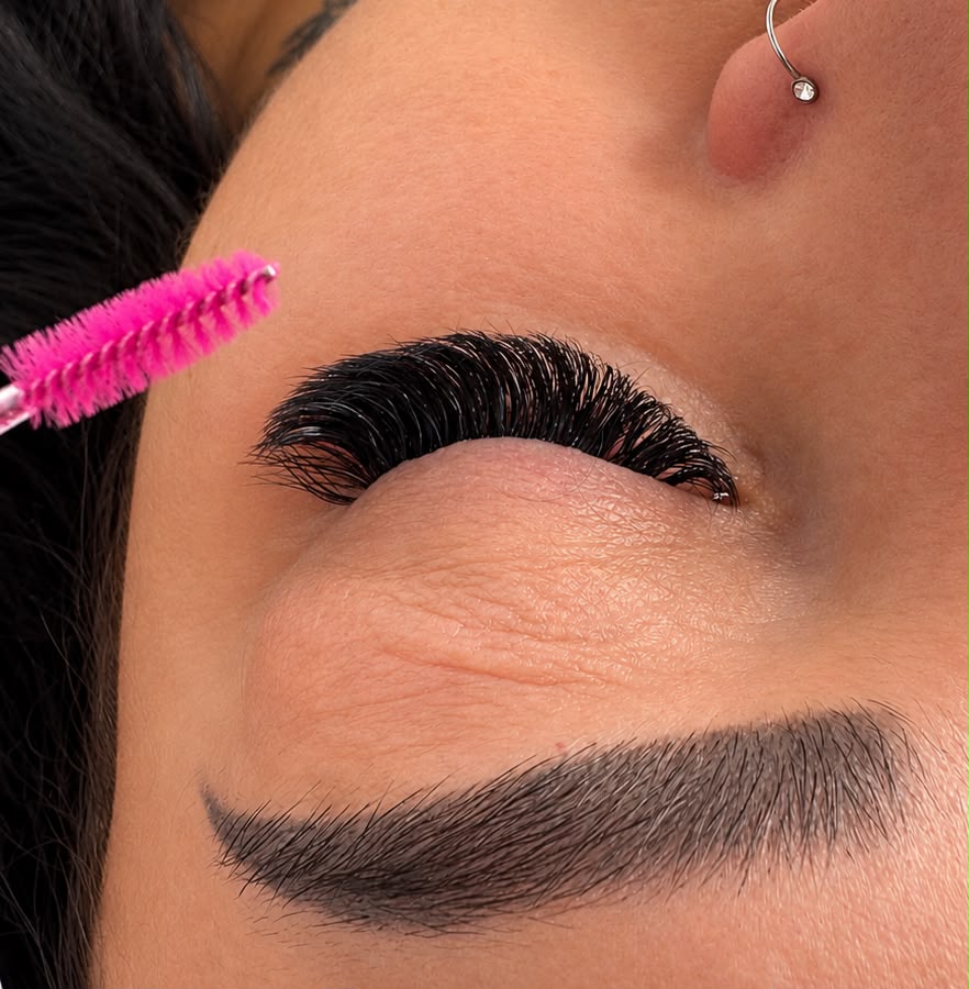Volumen-Wimpern in Nahaufnahme
